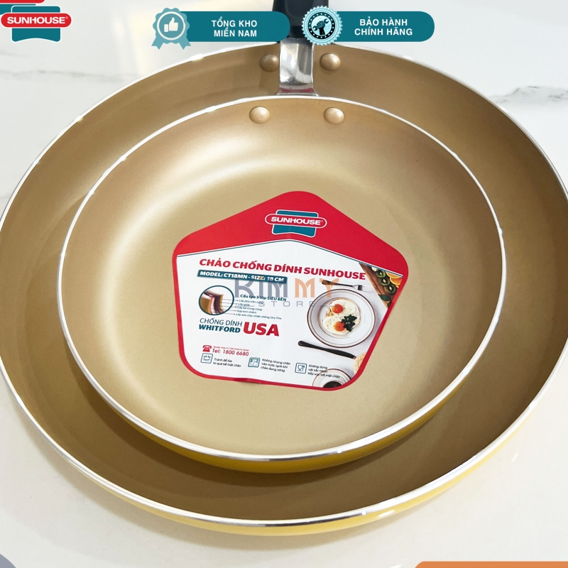 Chảo đôi CT18+ CT24 chống dính Sunhouse